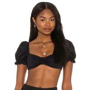 Agua Bendita Romina Shade Bikini Top in Black
